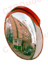 Универсальное дорожное зеркало безопасности 800 мм c защитным козырьком